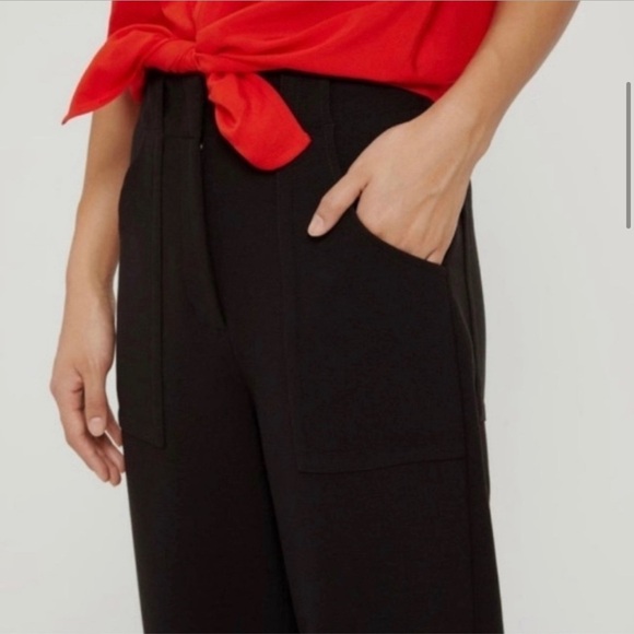 NWT Frank & Oak The Alice Straight Leg Trousers Utility Pockets Black Size 4 - Picture 2 of 10